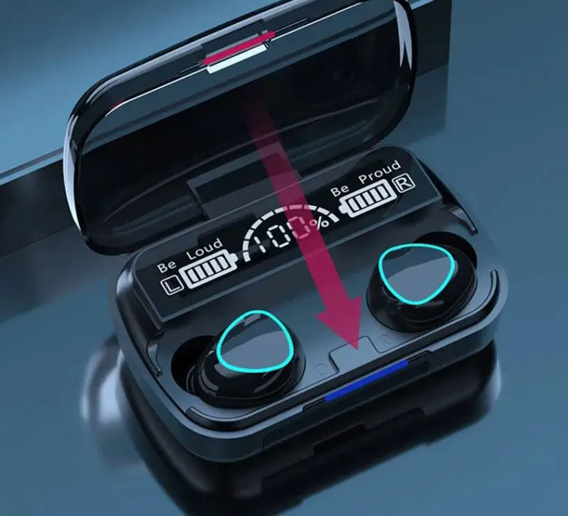 Fones de Ouvido Sem Fio impermiavél 2500mah com Case de Carregamento Bluetooth Compatível Estéreo