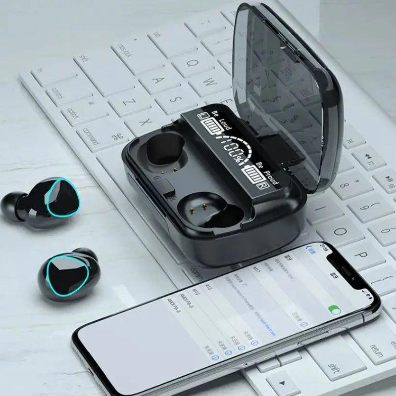 Fones de Ouvido Sem Fio impermiavél 2500mah com Case de Carregamento Bluetooth Compatível Estéreo